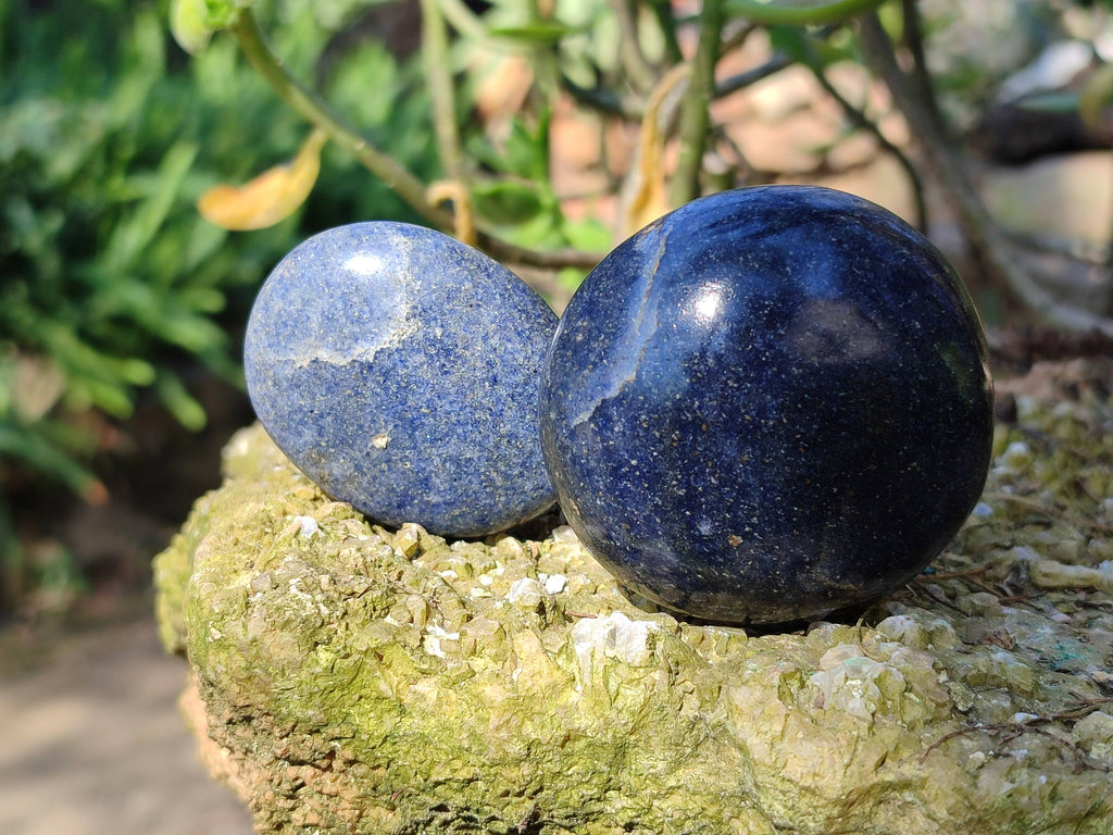 Polished Lazulite Palm Stones x 12 From Madagascar - Toprock Gemstones and Minerals 