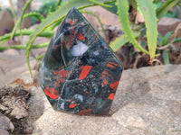 Polished Bloodstone Points x 3 From Swaziland - Toprock Gemstones and Minerals 