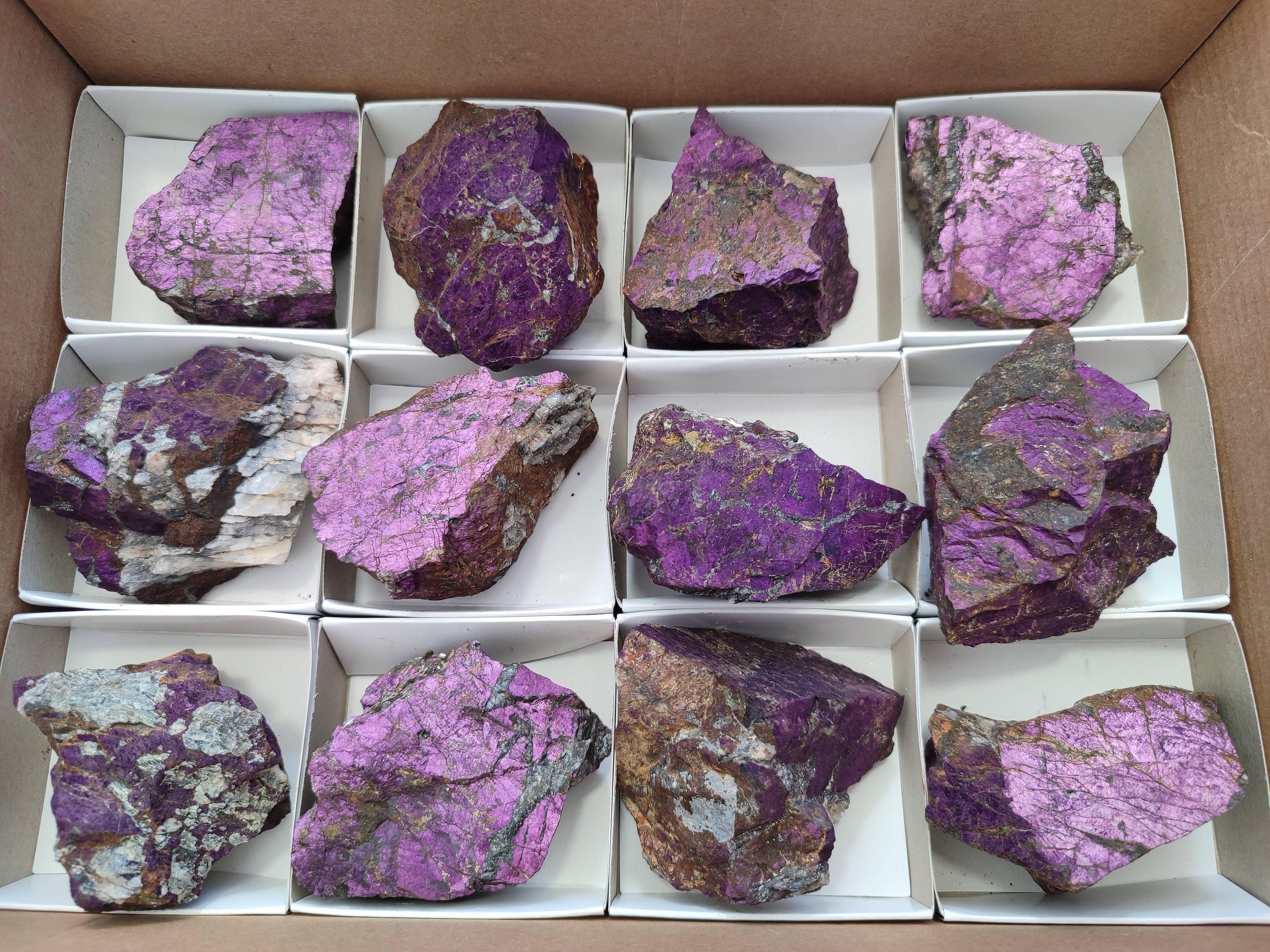 Natural Metallic Purpurite Specimens x 12 From Erongo, Namibia - Toprock Gemstones and Minerals 
