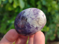 Polished Lepidolite With Pink Rubellite Palm Stones x 12 From Ambatondrazaka, Madagascar