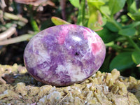 Polished Lepidolite With Pink Rubellite Palm Stones x 12 From Ambatondrazaka, Madagascar