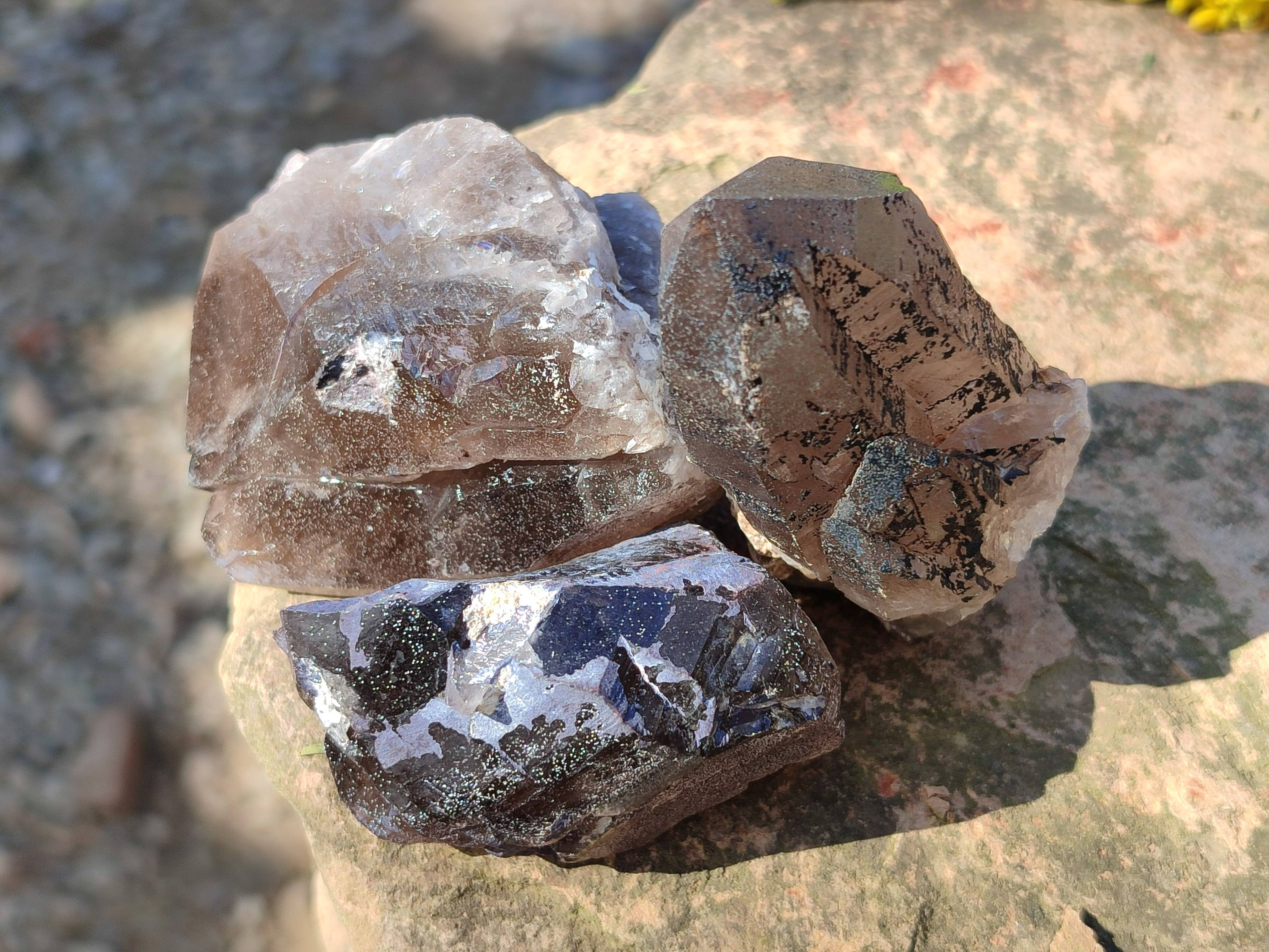 Natural Smokey Quartz Crystals x 13 From Mulanje, Malawi - Toprock Gemstones and Minerals 