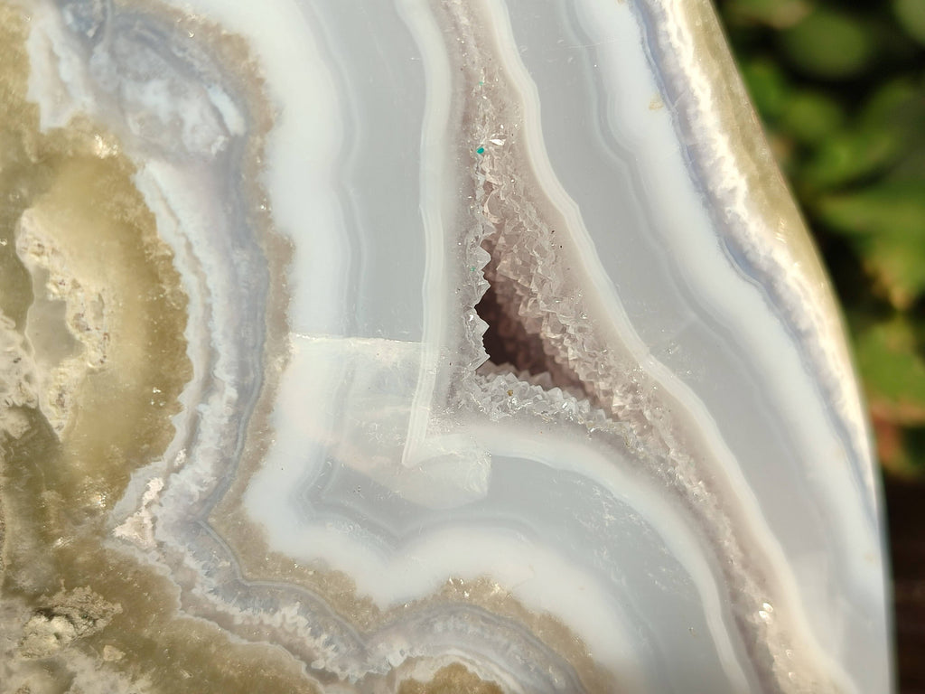 Polished Blue Lace Agate Standing Free Form x 1 From Nsanje, Malawi - Toprock Gemstones and Minerals 