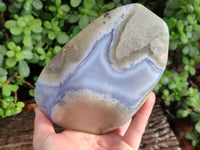 Polished Blue Lace Agate Standing Free Form x 1 From Nsanje, Malawi