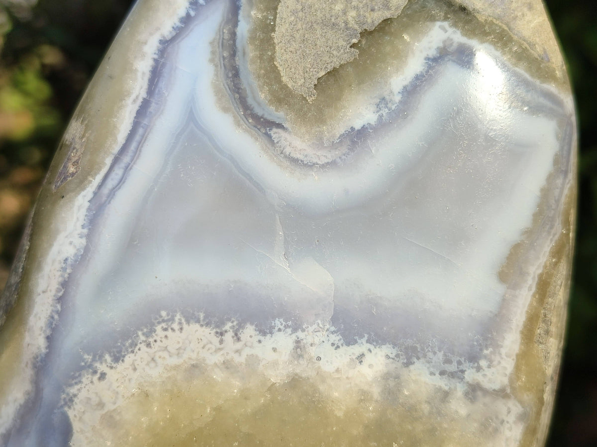 Polished Blue Lace Agate Standing Free Form x 1 From Nsanje, Malawi - Toprock Gemstones and Minerals 