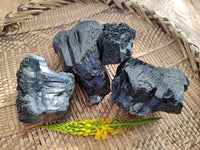 Natural Schorl Black Tourmaline Specimens x 3 From Erongo, Namibia - Toprock Gemstones and Minerals 