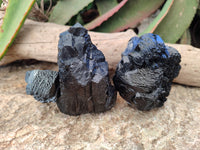 Natural Schorl Black Tourmaline Specimens x 3 From Erongo, Namibia - Toprock Gemstones and Minerals 