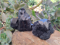 Natural Schorl Black Tourmaline Specimens x 3 From Erongo, Namibia - Toprock Gemstones and Minerals 