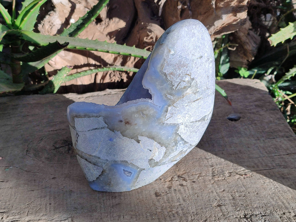 Polished Blue Lace Agate Standing Free Form x 1 From Nsanje, Malawi - Toprock Gemstones and Minerals 