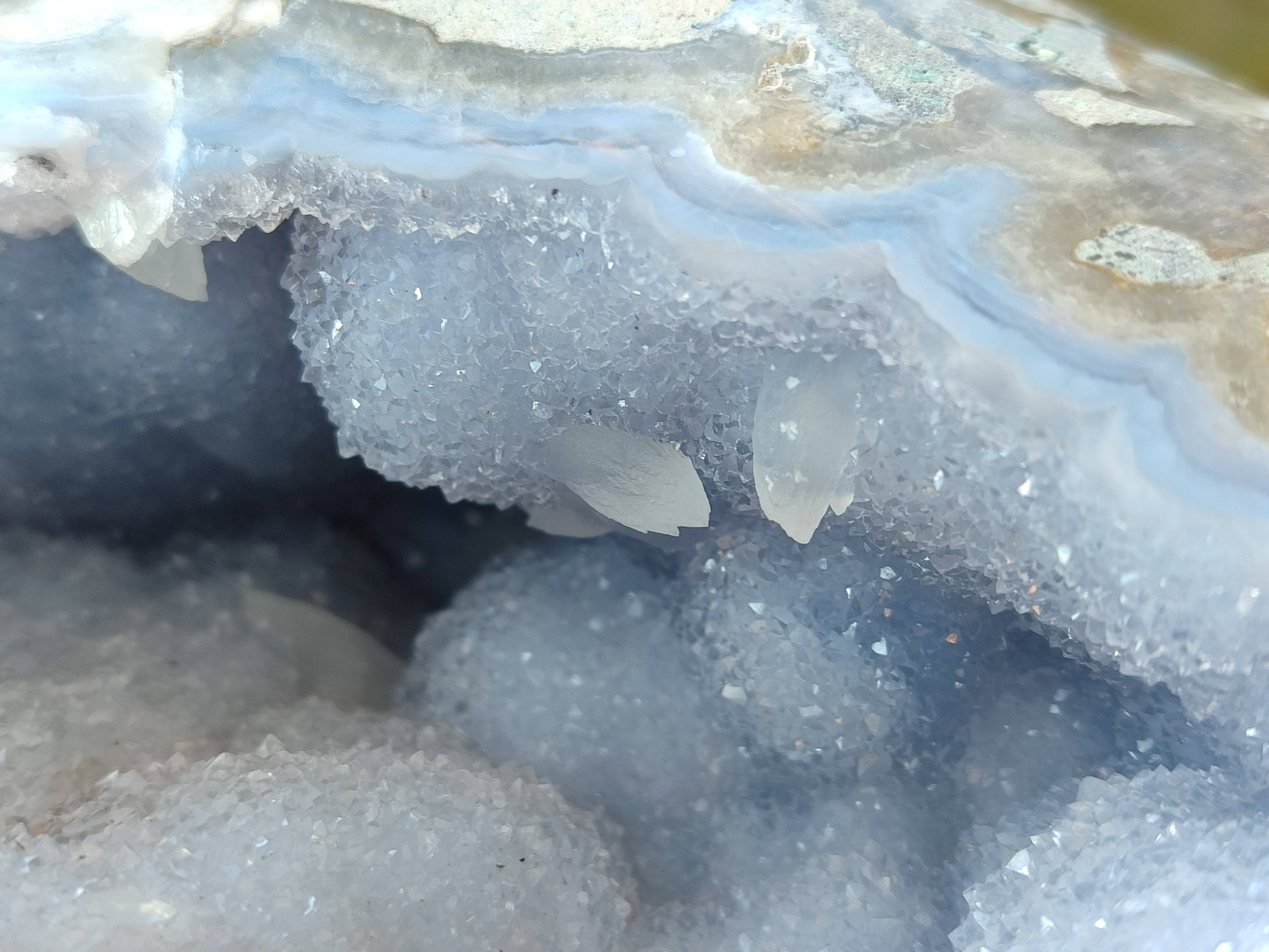 Polished Blue Lace Agate Standing Free Form x 1 From Nsanje, Malawi - Toprock Gemstones and Minerals 