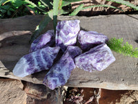 Natural Chevron Amethyst Specimens x 6 From Zambia - Toprock Gemstones and Minerals 