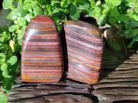 Polished Banded Tiger Iron Standing Free Forms x 3 From South Africa - Toprock Gemstones and Minerals 