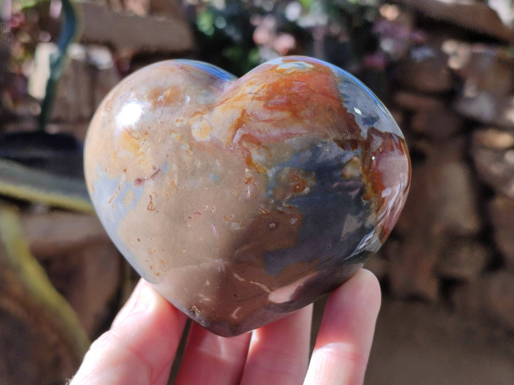 Polished Polychrome Jasper Hearts x 3 From NW Coast, Madagascar - Toprock Gemstones and Minerals 
