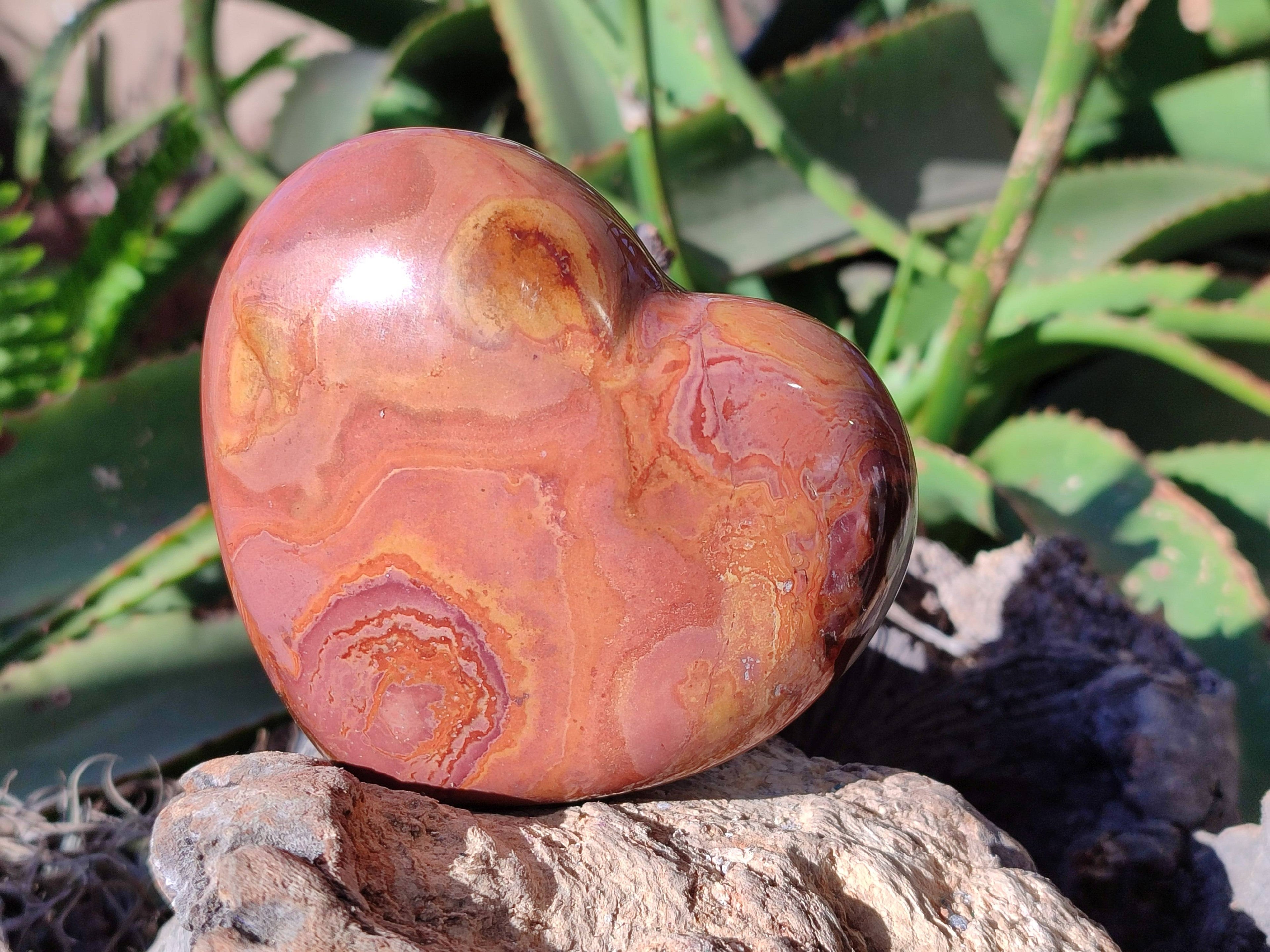 Polished Polychrome Jasper Hearts x 3 From NW Coast, Madagascar - Toprock Gemstones and Minerals 