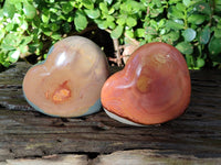 Polished Polychrome Jasper Hearts x 3 From NW Coast, Madagascar