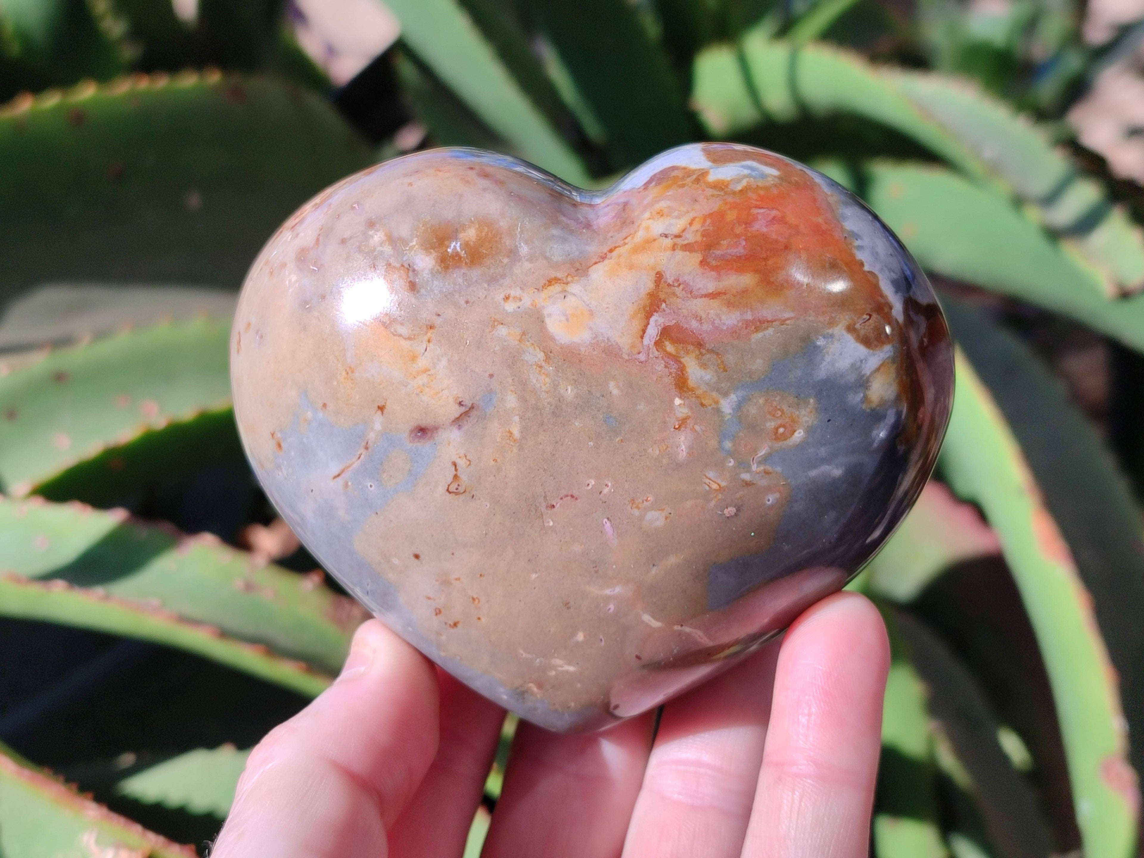 Polished Polychrome Jasper Hearts x 3 From NW Coast, Madagascar - Toprock Gemstones and Minerals 