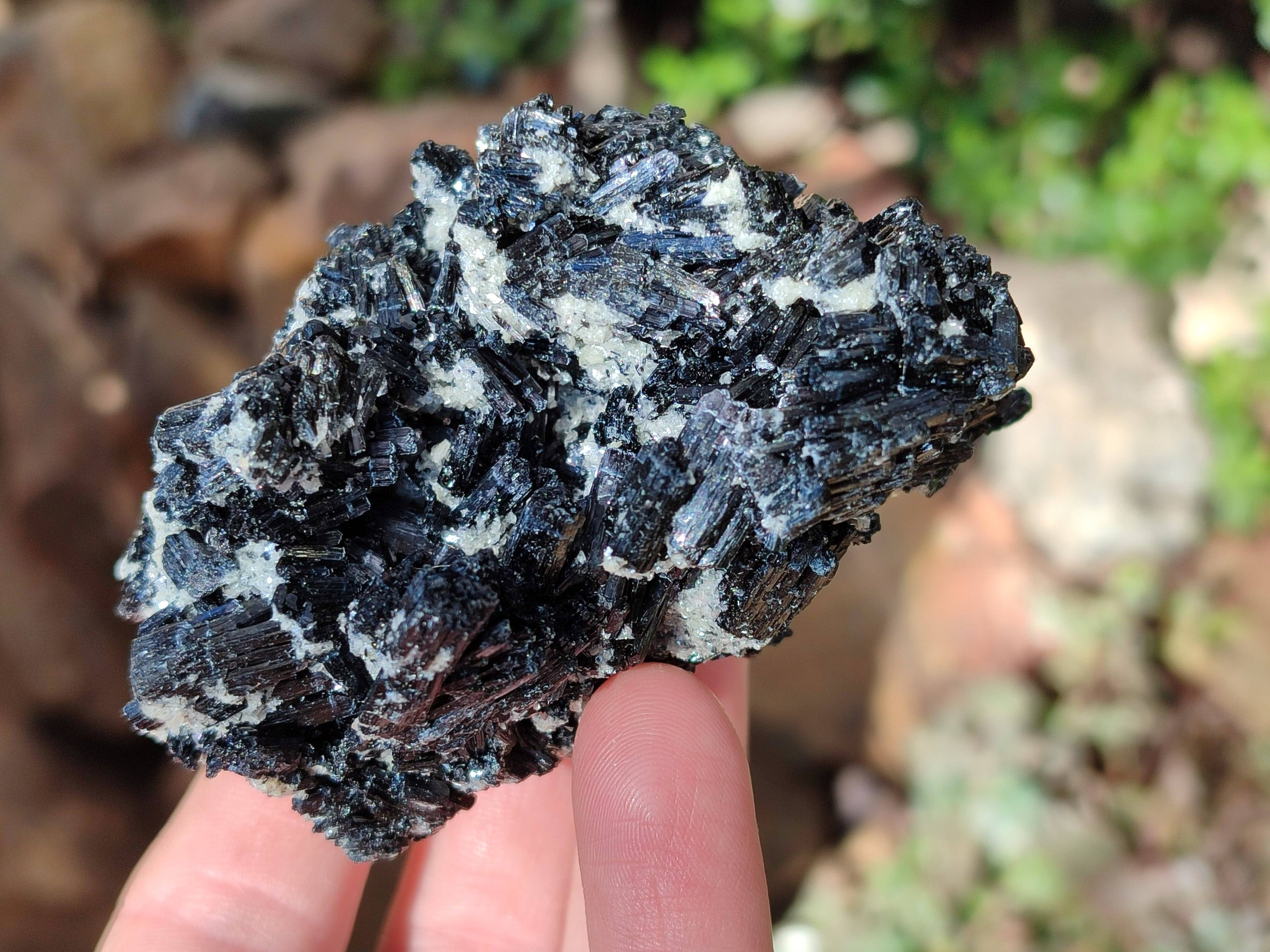 Natural Schorl Black Tourmaline Specimens x 6 From Erongo, Namibia - Toprock Gemstones and Minerals 