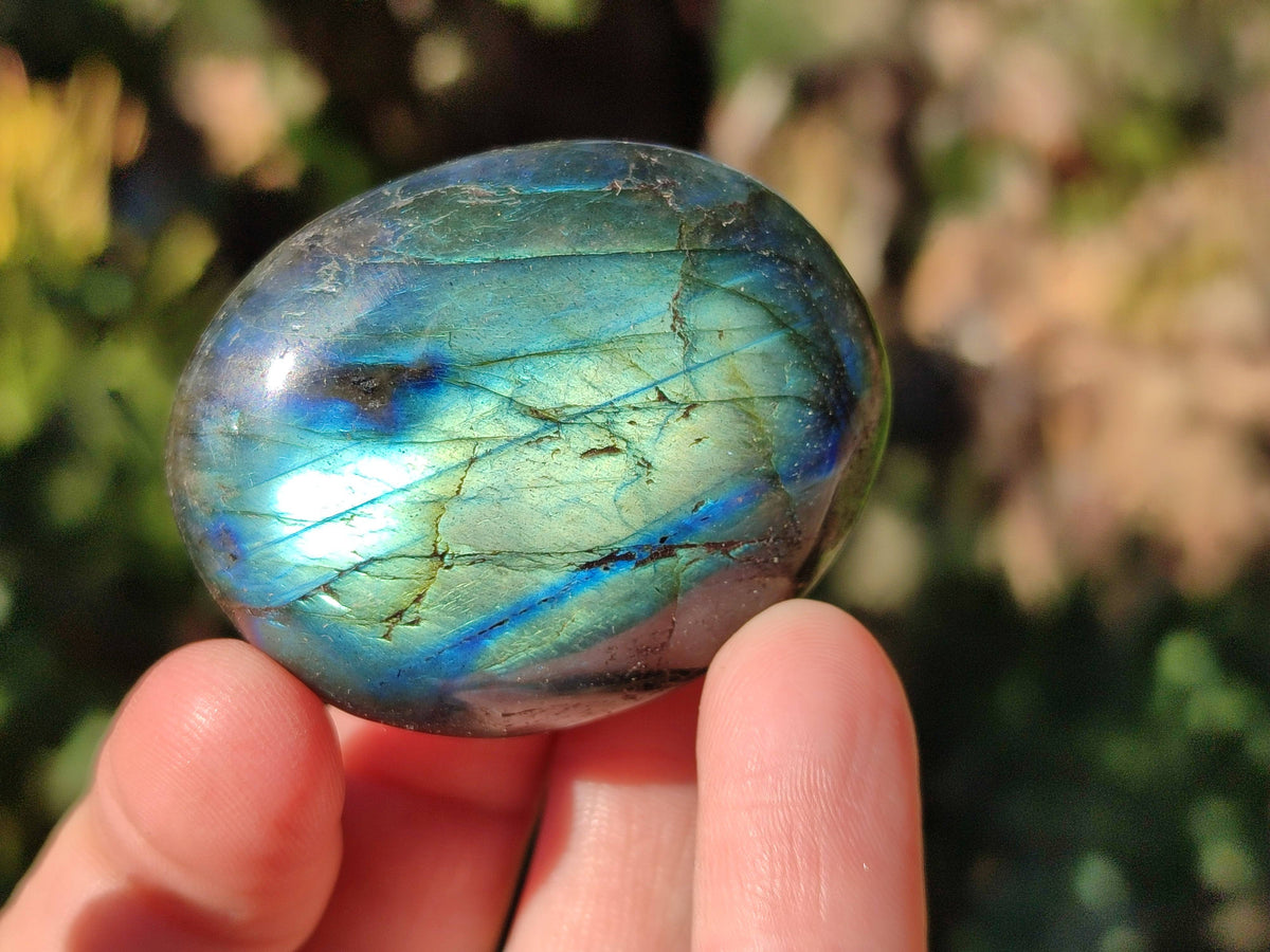 Polished Labradorite Palm Stones x 24 From Tulear, Madagascar - Toprock Gemstones and Minerals 