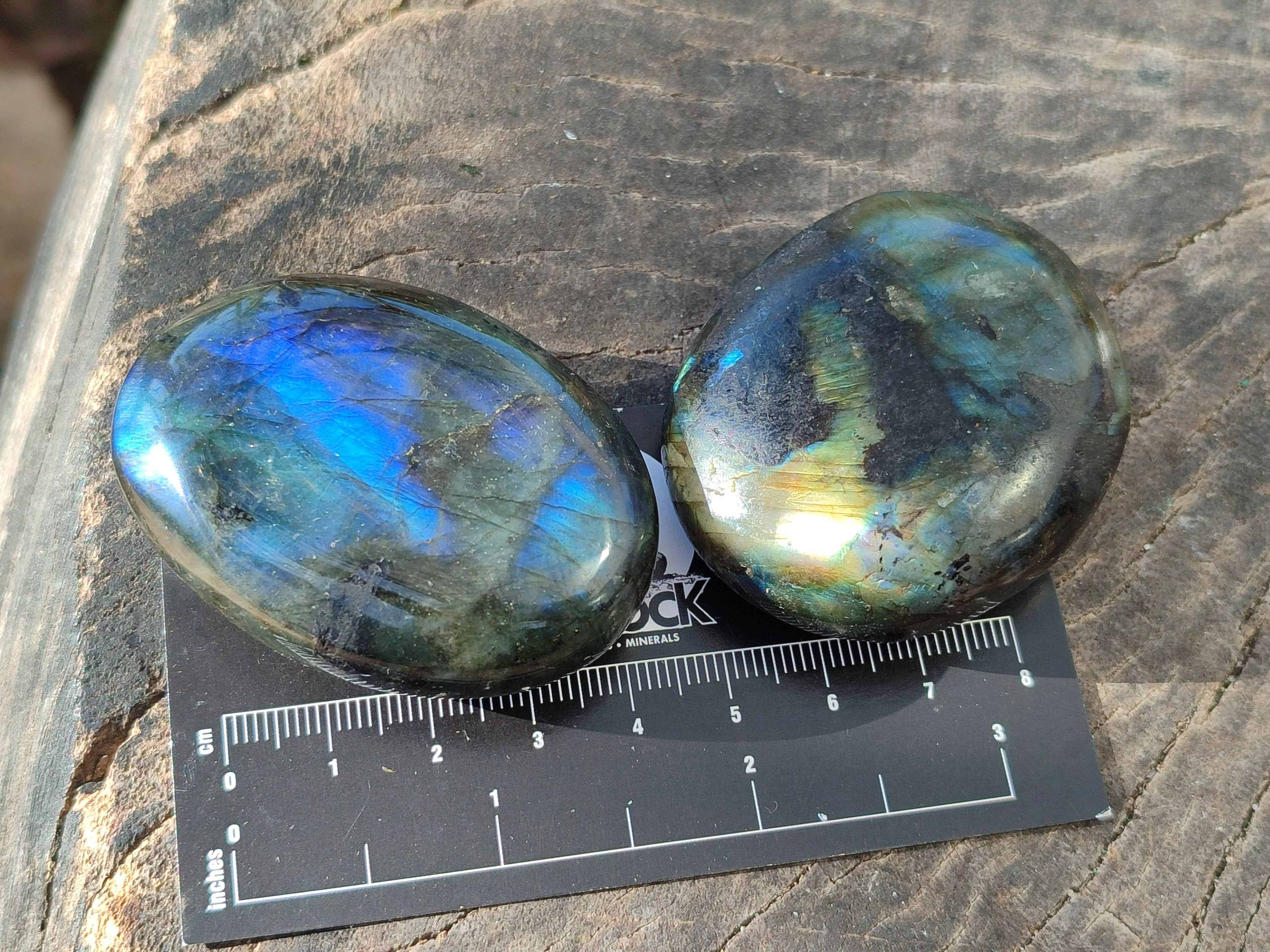 Polished Labradorite Palm Stones x 24 From Tulear, Madagascar - Toprock Gemstones and Minerals 