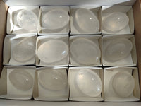 Polished Girasol Pearl Quartz Palm Stones x 12 From Ambatondrazaka, Madagascar