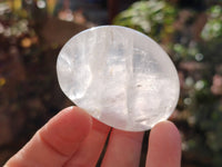 Polished Girasol Pearl Quartz Palm Stones x 12 From Ambatondrazaka, Madagascar
