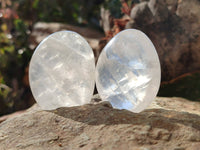 Polished Girasol Pearl Quartz Palm Stones x 12 From Ambatondrazaka, Madagascar