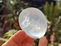 Polished Girasol Pearl Quartz Palm Stones x 12 From Ambatondrazaka, Madagascar