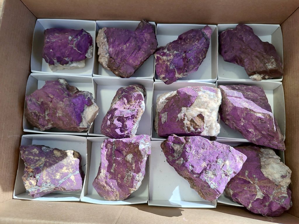 Natural Metallic Purpurite Specimens x 12 From Erongo, Namibia - Toprock Gemstones and Minerals 