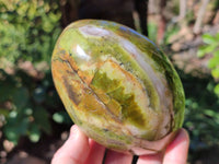 Polished Green Opal Standing Free Forms x 2 From Antsirabe, Madagascar