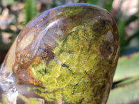 Polished Green Opal Standing Free Forms x 2 From Antsirabe, Madagascar
