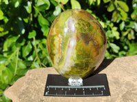 Polished Green Opal Standing Free Forms x 2 From Antsirabe, Madagascar