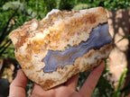 Polished On One Side 'Crazy Lace' Blue Lace Agate x 3 From Namibia - Toprock Gemstones and Minerals 