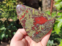 Polished Bastite Dragon Bloodstone Standing Free Forms x 3 From South Africa - Toprock Gemstones and Minerals 