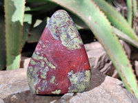 Polished Bastite Dragon Bloodstone Standing Free Forms x 3 From South Africa - Toprock Gemstones and Minerals 