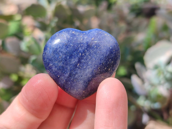 Polished Lazulite Hearts x 35 From Madagascar - Toprock Gemstones and Minerals 