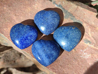 Polished Lazulite Hearts x 35 From Madagascar