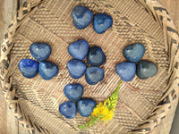 Polished Lazulite Hearts x 35 From Madagascar