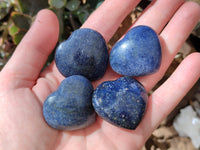 Polished Lazulite Hearts x 35 From Madagascar