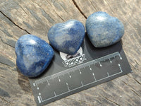 Polished Lazulite Hearts x 35 From Madagascar