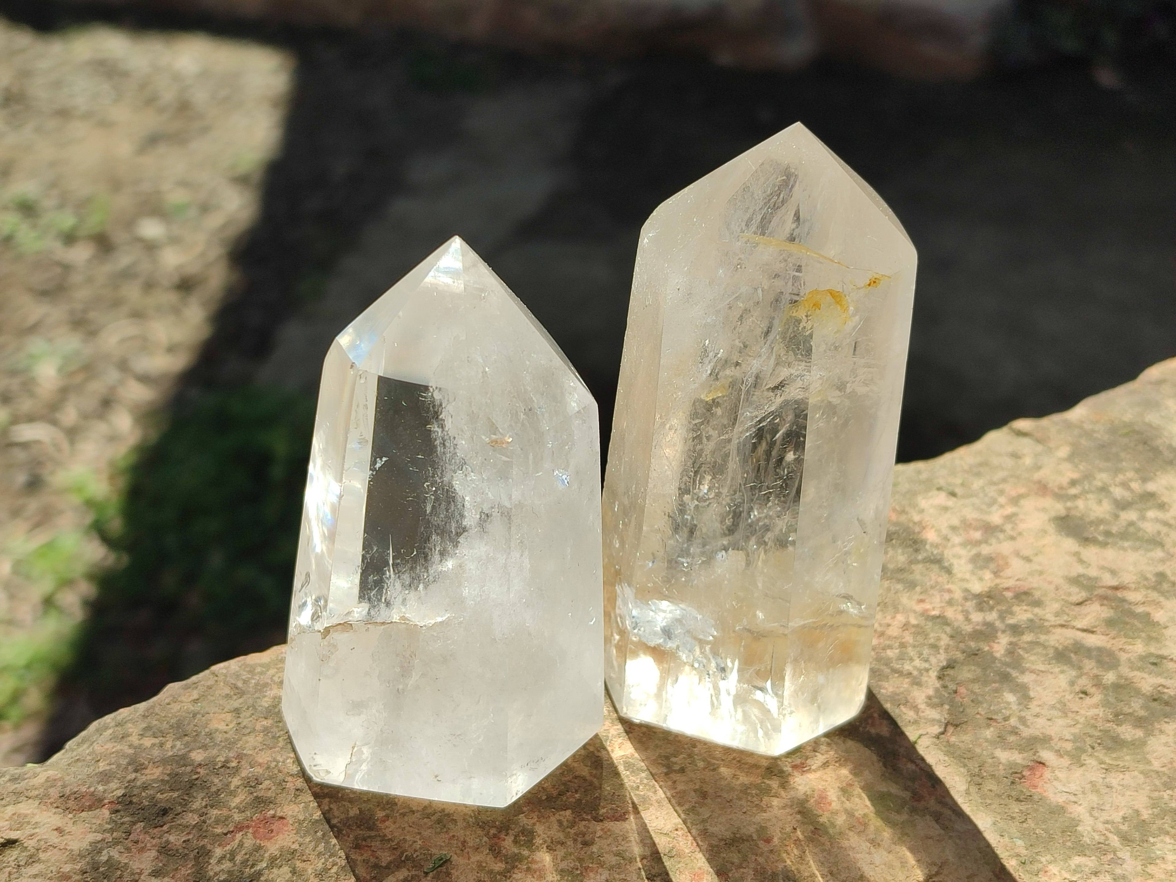 Polished Clear Quartz Crystals x 6 From Madagascar - Toprock Gemstones and Minerals 