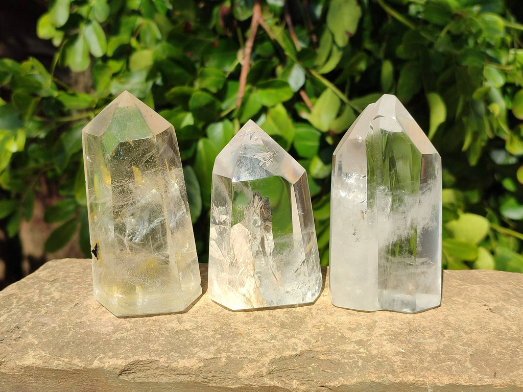 Polished Clear Quartz Crystals x 6 From Madagascar - Toprock Gemstones and Minerals 