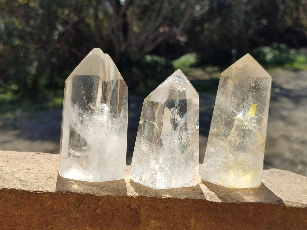 Polished Clear Quartz Crystals x 6 From Madagascar - Toprock Gemstones and Minerals 