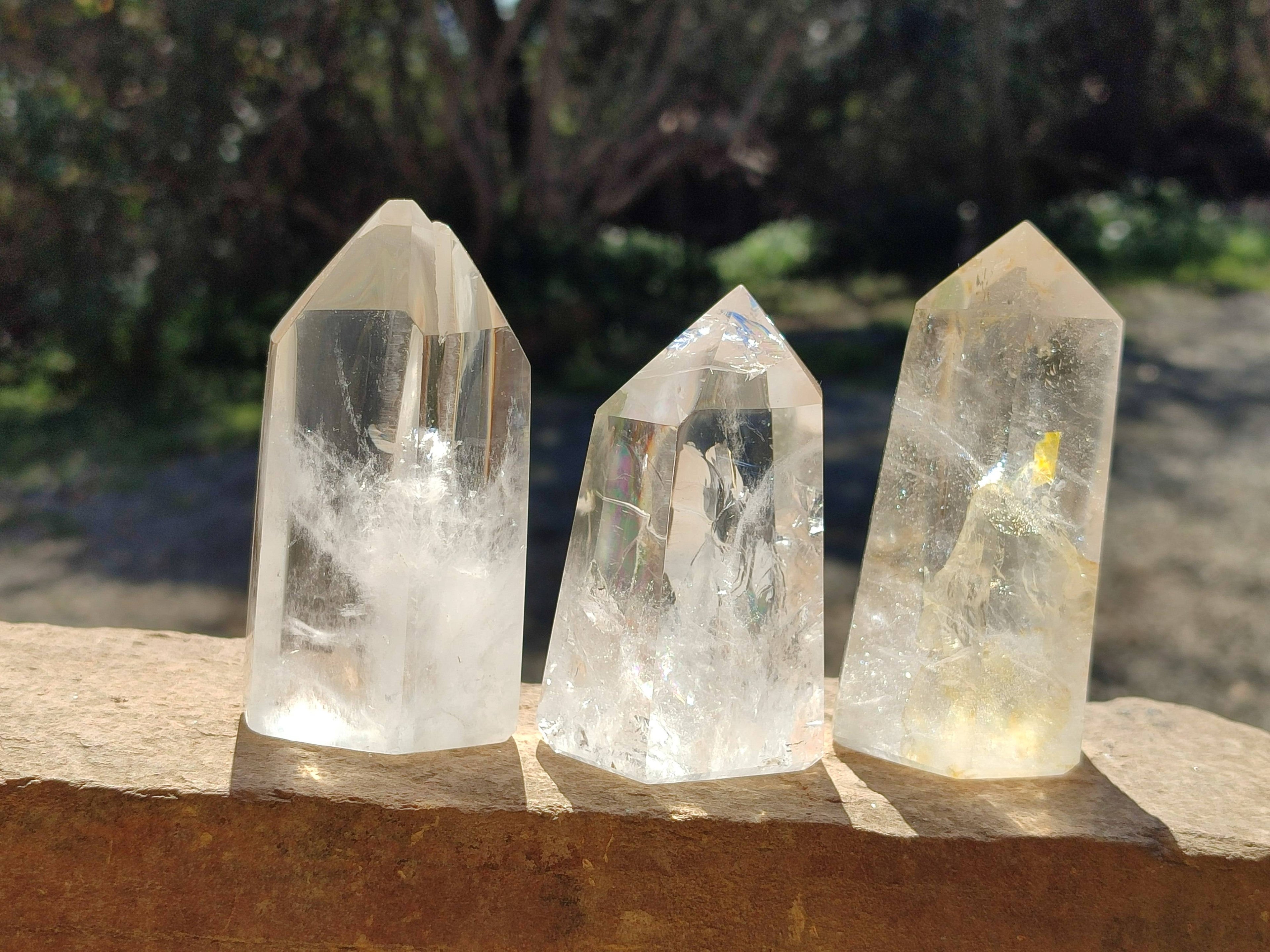 Polished Clear Quartz Crystals x 6 From Madagascar - Toprock Gemstones and Minerals 