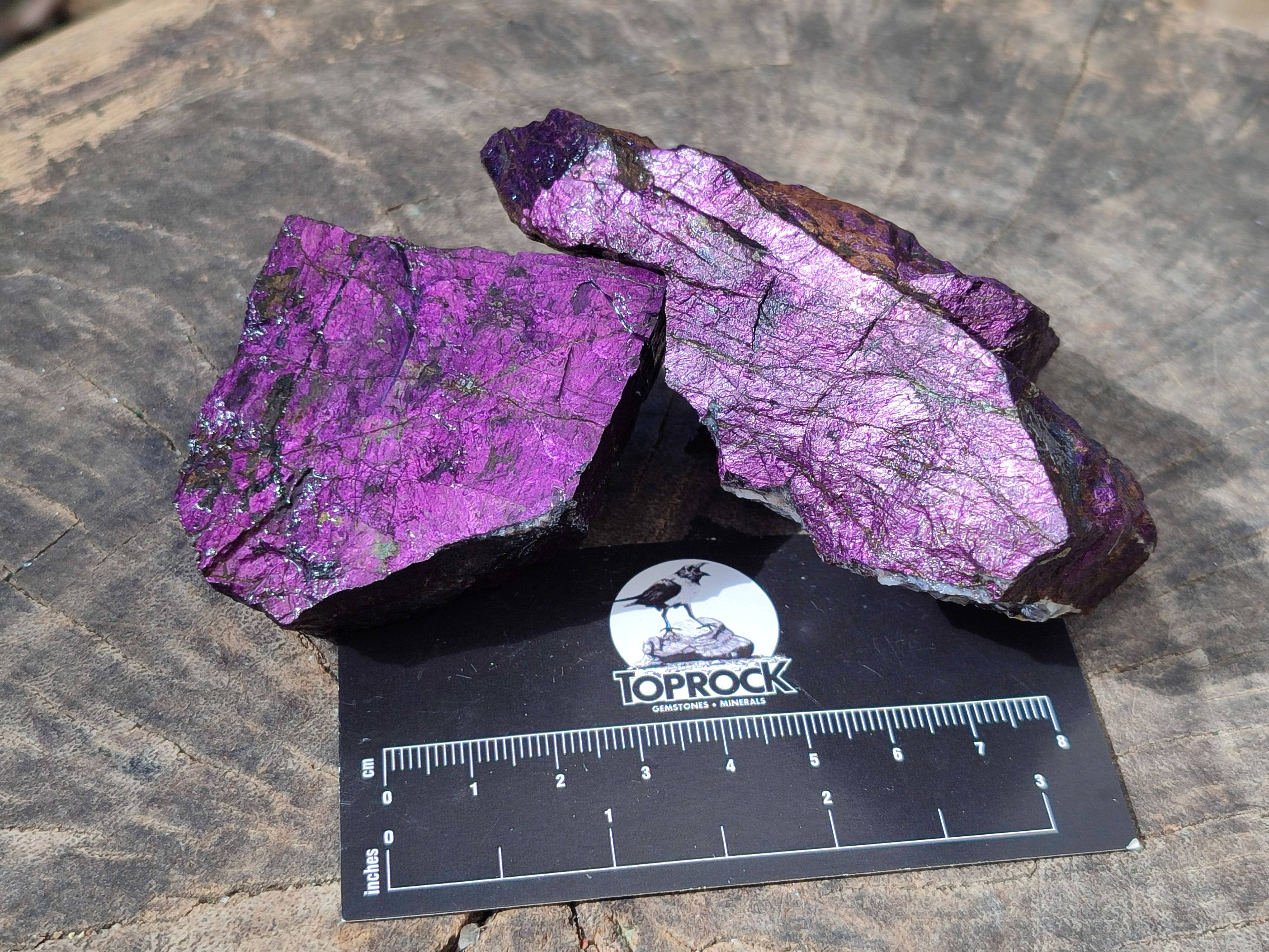 Natural Metallic Purpurite Specimens x 12 From Erongo, Namibia - Toprock Gemstones and Minerals 