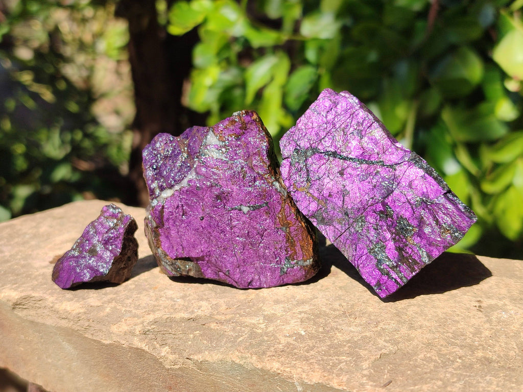 Natural Metallic Purpurite Specimens x 12 From Erongo, Namibia - Toprock Gemstones and Minerals 