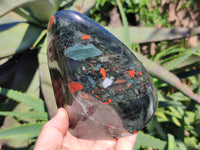 Polished Bastite Dragon Bloodstone Standing Free Form x 1 From South Africa - Toprock Gemstones and Minerals 
