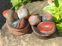 Polished Polychrome Jasper Palm Stones x 35 From NW Coast, Madagascar