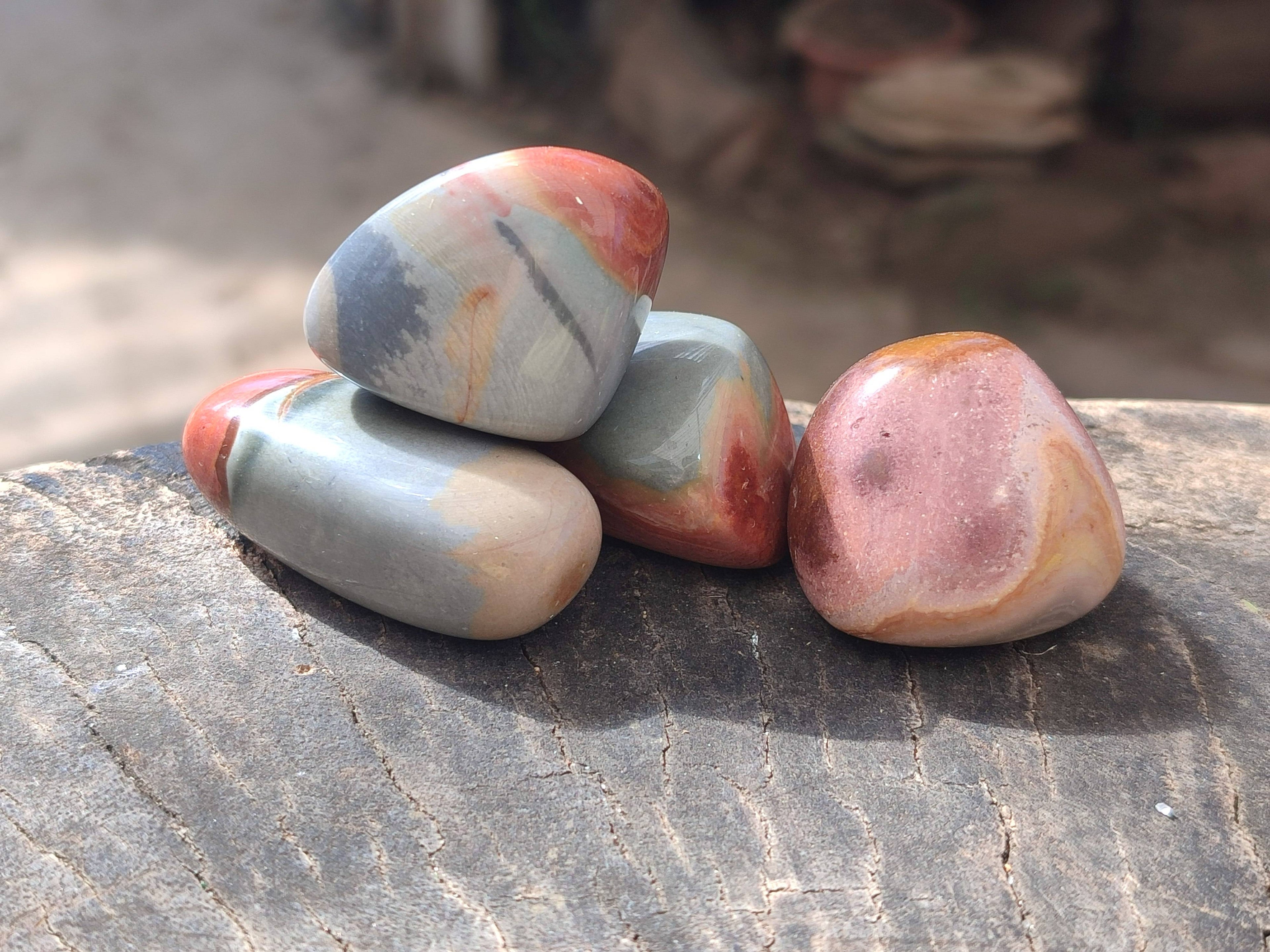 Polished Polychrome Jasper Palm Stones x 35 From NW Coast, Madagascar - Toprock Gemstones and Minerals 
