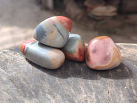 Polished Polychrome Jasper Palm Stones x 35 From NW Coast, Madagascar