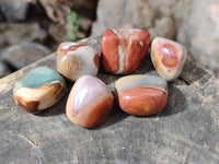 Polished Polychrome Jasper Palm Stones x 35 From NW Coast, Madagascar